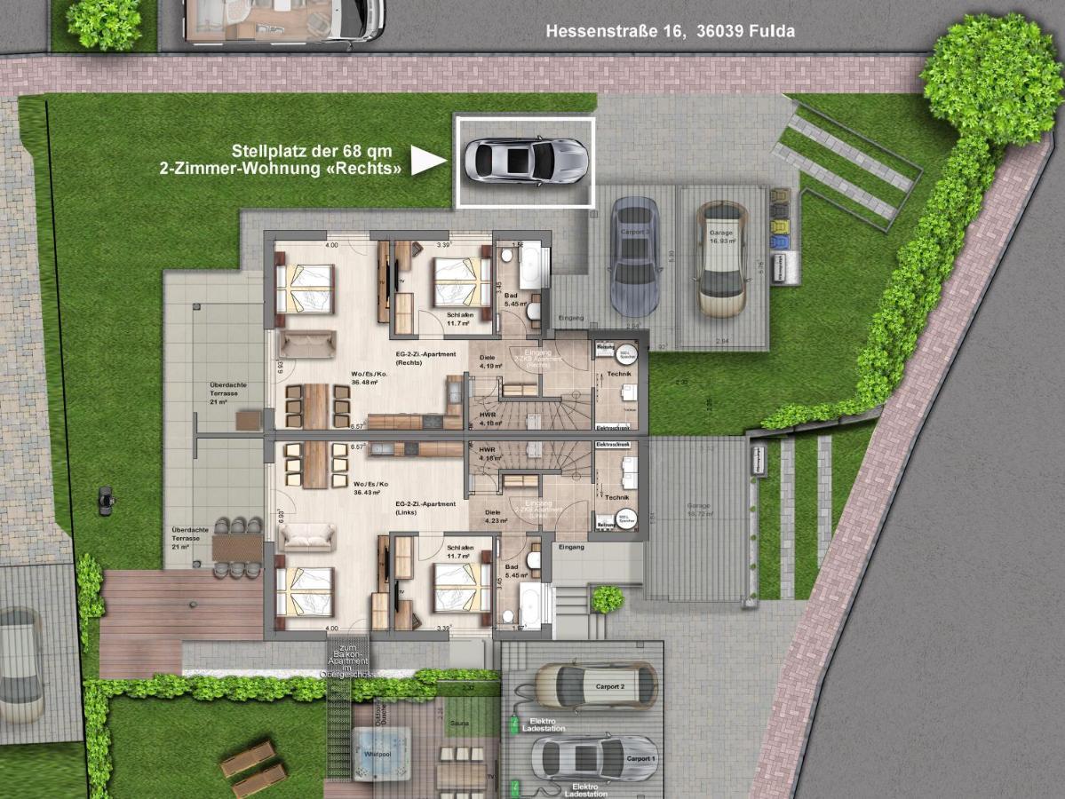-Neubau- 68 Qm 2-Zimmer-Wohnung Fulda Bagian luar foto